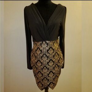Black and gold cocktail dress size large